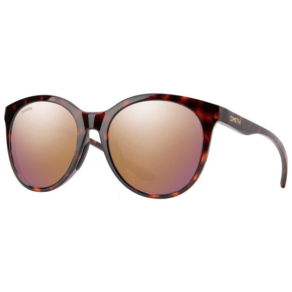 Smith Bayside Sunglasses Chromapop Polarized in Tortoise with Rose Gold Mirror